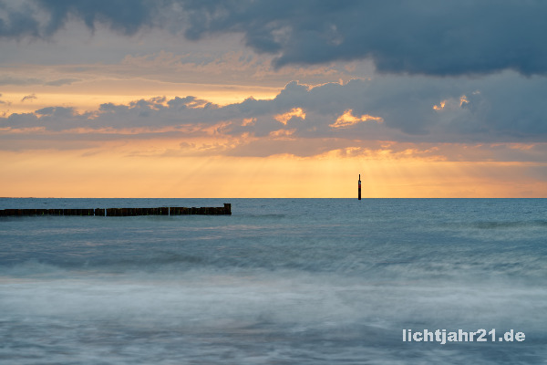 Baltic Sea coast at sunset