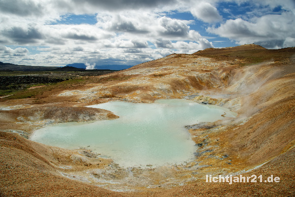 Iceland - volcanic landscape with thermal water